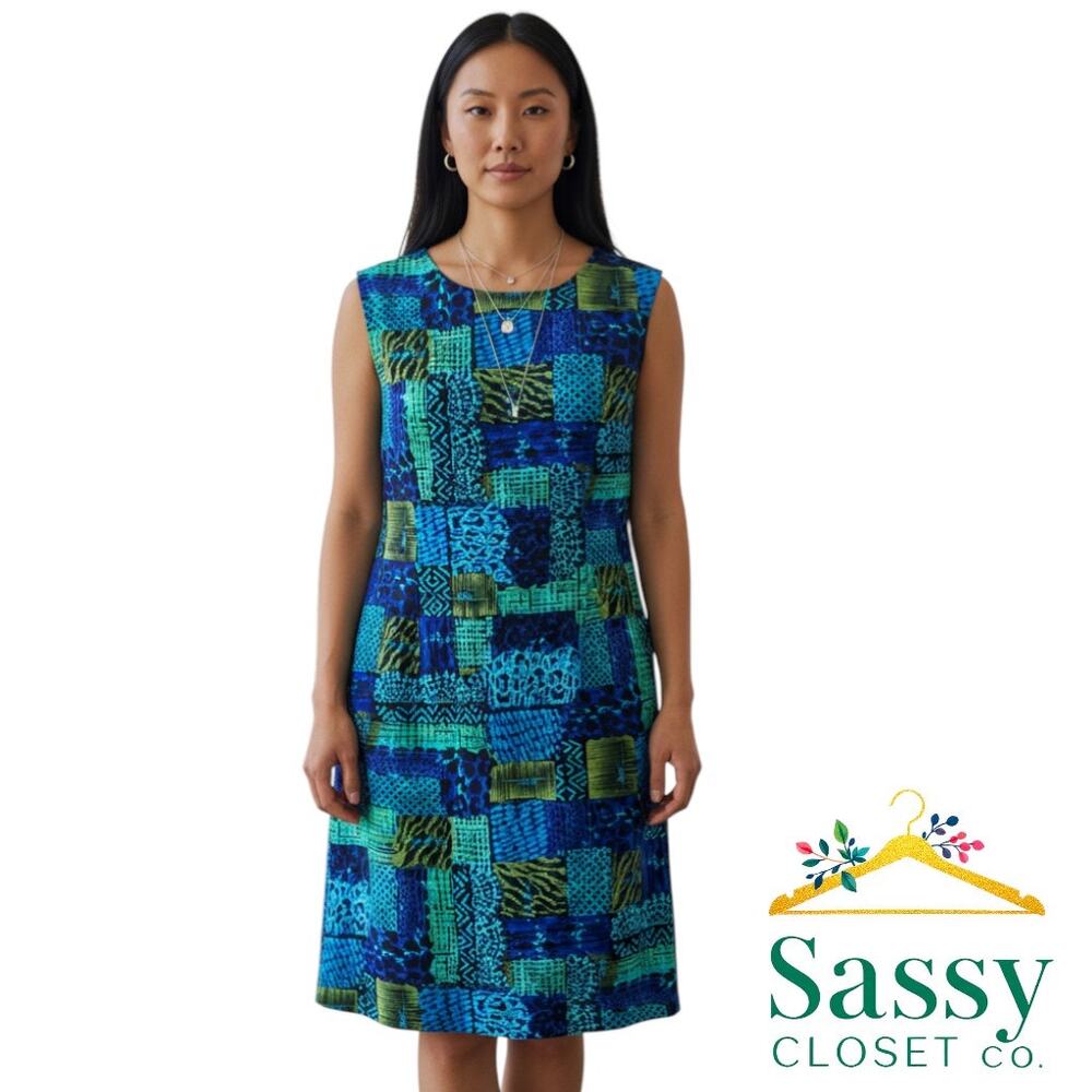 ✨ L.A.N.Y. Mixed Print Sleeveless Boho Summer Dress L 🌀